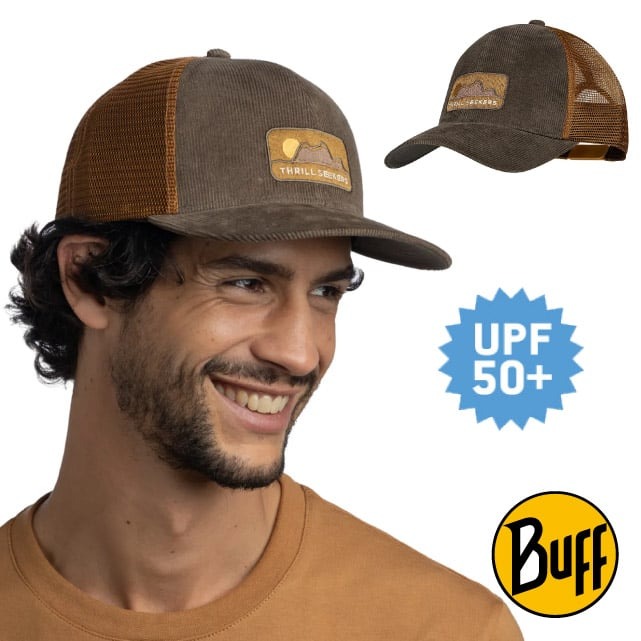 【BUFF】防曬遮陽 探險家棒球網帽.登山健行帽.休閒運動帽.鴨舌帽.跑步帽/BF133560-325 深紅棕✿30E010